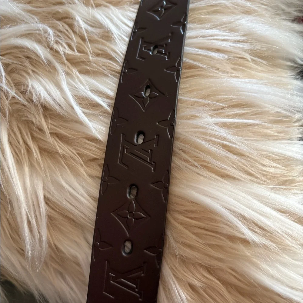 Brown leather Belt with Silver removable Buckle